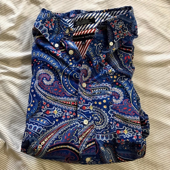 Tommy Hilfiger Blue Paisley Button Down - Picture 4 of 4